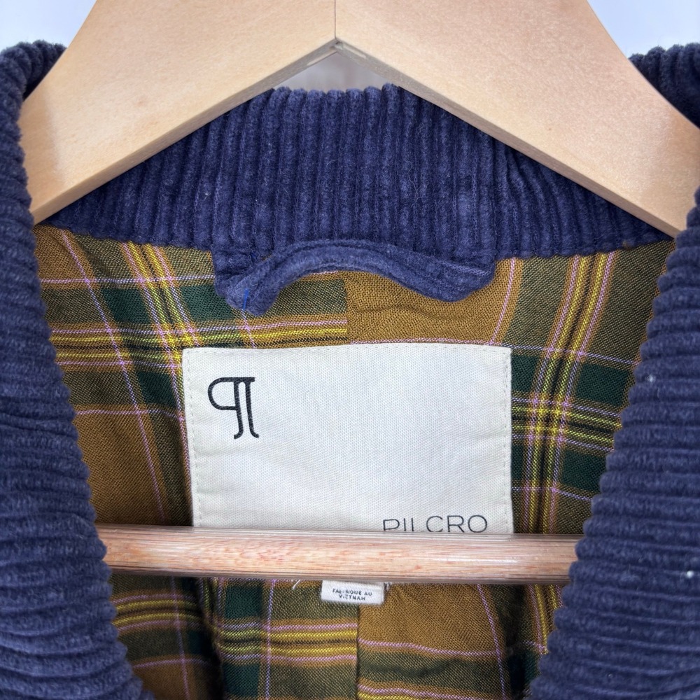 Pilcro Anthropologie Heritage Barn Jacket Women L Brown Corduroy Trim Field Coat - Picture 2 of 9